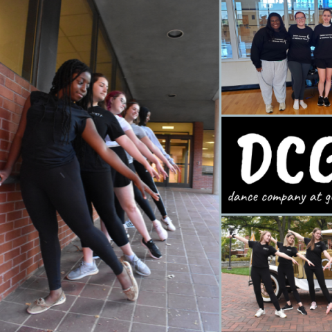 College of photos of dancers with Dance Company at Georgia Tech logo in center