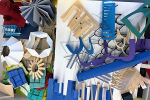 papers folded and cut using a variety of different techniques to make sculptures