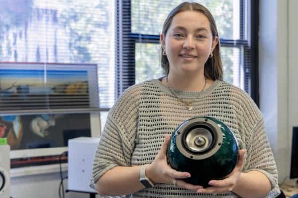 Georgia Tech music technology graduate Devon Green With Speaker Design