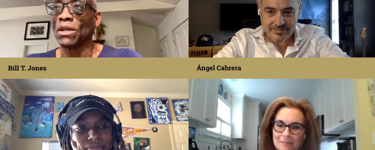 Bill T. Jones, Ángel Cabrera, Mykala Sinclair, Lours Reitzes, during the Facebook conversation.
