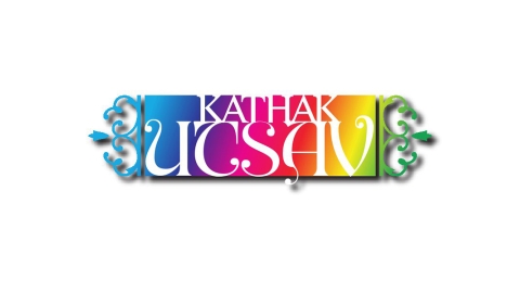 against a rainbow background are the words Kathak Utsav
