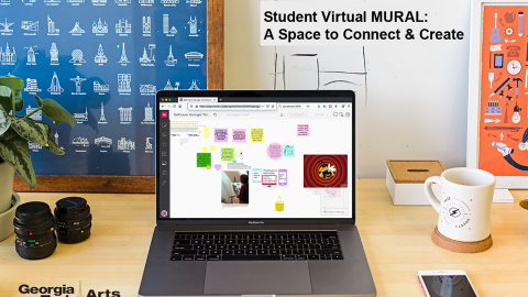 A laptop showing the MURAL.