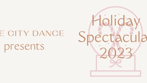 Graphic displaying RISE CITY DANCE presents text and Holiday Spectacular 2023logo 