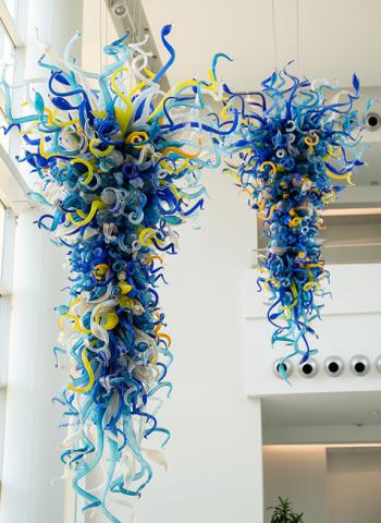 Chihuly glass chandeliers